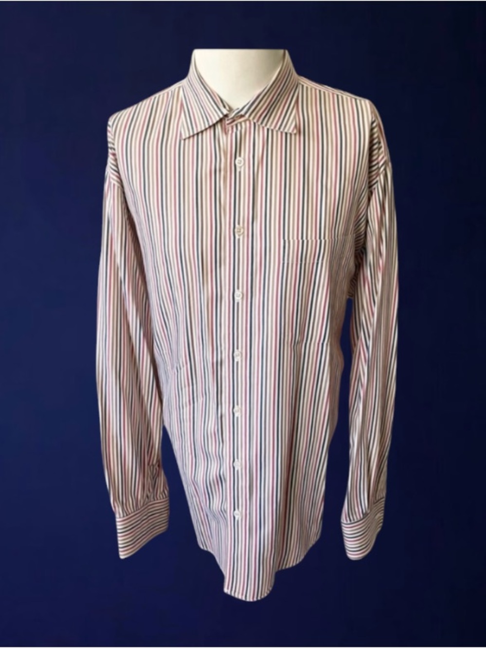 BURBERRY LONDON STRIPPED LONG SLEEVE SHIRT SIZE LARGE